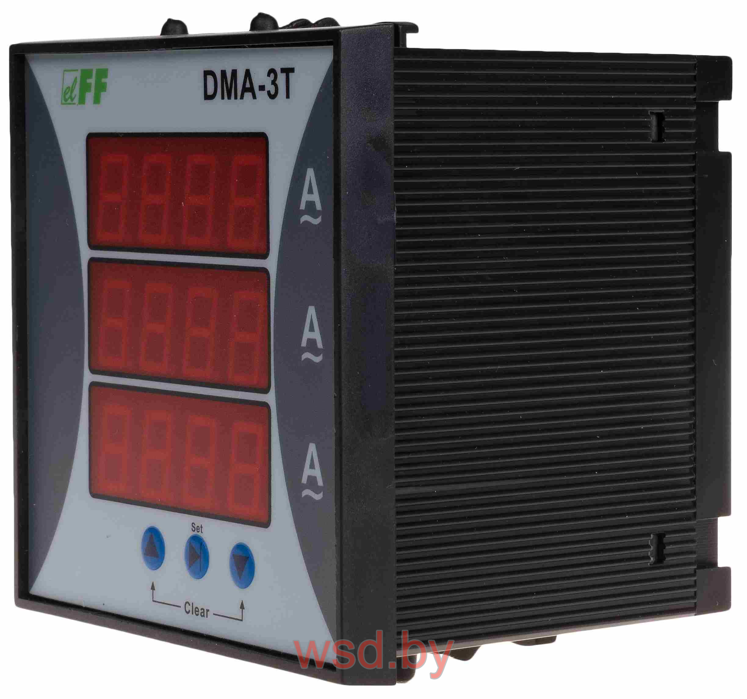 Указатель тока DMA-3T однофазный, 0,05-5А, с внешним ТТ до 9999А, цифровая индикация, монтаж на панель